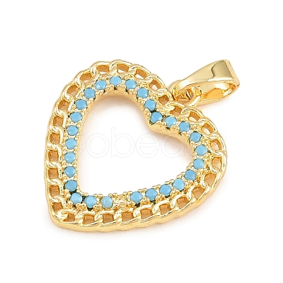Valentine's Day Brass Micro Pave Cubic Zirconia Pendants KK-T086-01G-1