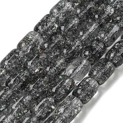 Transparent Crackle Glass Beads Strands X-GLAA-NH0001-04D-1