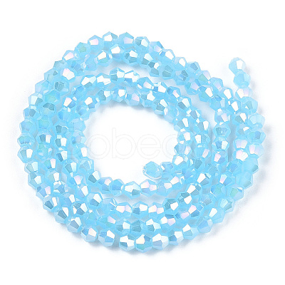 Imitation Jade Electroplate Glass Beads Strands EGLA-A039-J2mm-B03-1