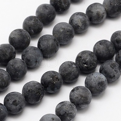 Natural Larvikite Beads Strands G-D692-8mm-1