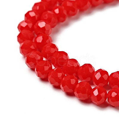 Opaque Solid Color Crystal Glass Rondelle Beads Strands LS-EGLA-F049A-02-1