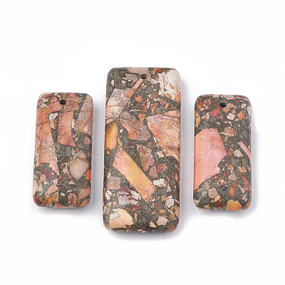 Synthetic Gold Line Regalite/Imperial Jasper/Sea Sediment Jasper Pendants G-S328-002D-1