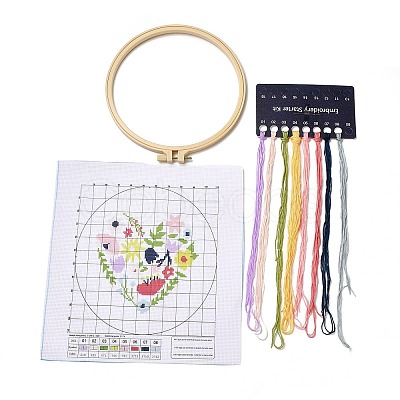 Heart DIY Cross Stitch Beginner Kits DIY-NH0005-A08-1