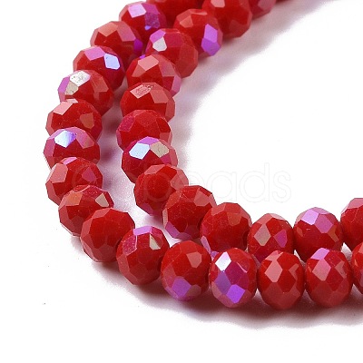 Electroplate Opaque Solid Color Glass Beads Strands EGLA-A034-P2mm-L04-1