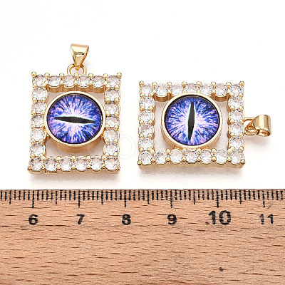 Brass Micro Pave Clear Cubic Zirconia Pendants for Women KK-T070-91A-09-1