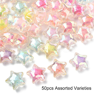 50Pcs Transparent Acrylic Beads TACR-YW0002-26-1