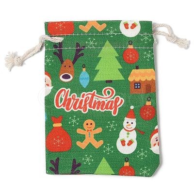 Christmas Theme Cloth Printed Storage Bags ABAG-F010-02A-02-1