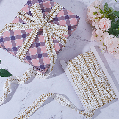 10 Yards Gold Sparkle Polyester Braided Ribbon OCOR-GF0002-93B-1