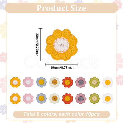 80Pcs 8 Colors Polyester Ornament Accessories DIY-FG0005-47-1