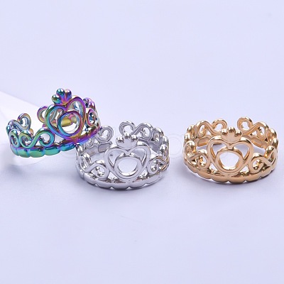Fashionable 304 Stainless Steel Cuff Rings FS-WG08AB3-03-1