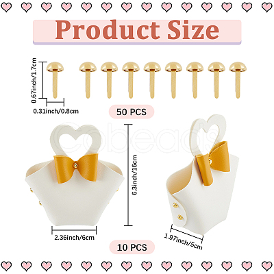 DIY PU Imitation Leather Heart Flower Purse Making Sets PURS-WH20005-04B-1