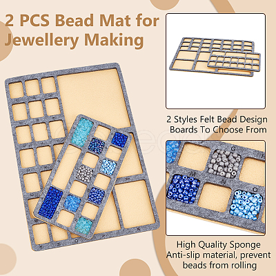2Pcs 2 Styles Felt Bead Design Boards AJEW-BC0007-97-1