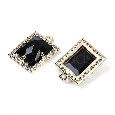 Natural Obsidian Faceted Rectangle Pendants G-I375-05G-05-1