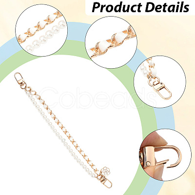 2Pcs 2 Colors Alloy Flower Phone Hand Strap Chains AJEW-SC0004-10E-1