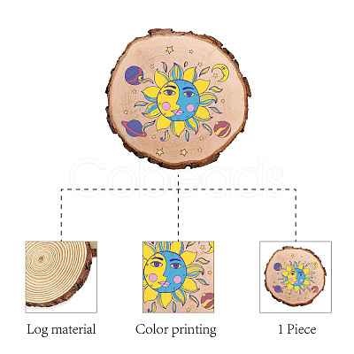 Printed Wood Round Sheets AJEW-WH0363-004-1