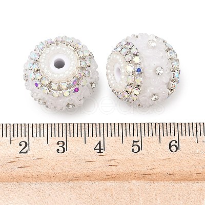 Bling Resin Rhinestone Flower Beads OACR-D310-01P-F-1