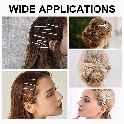 14Pcs 4 Style Alloy Rhinestone Hair Bobby Pins MRMJ-CA0001-36-1