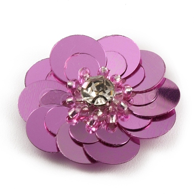 Flower Shape PVC Sequin/Paillette Beading Appliques DIY-WH0308-287I-1