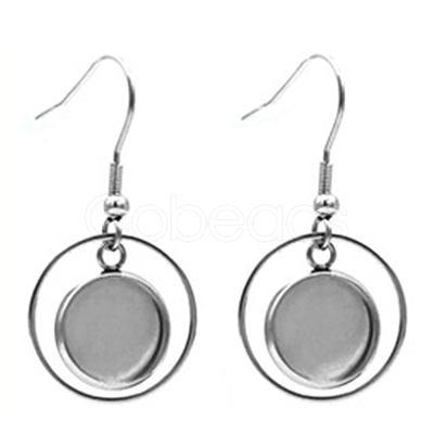 Hollow Stainless Steel Earring Hooks EJEW-CJC0001-17-1