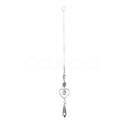 AB Color Plated Crystal Bullet Big Pendant Decorations HJEW-G019-03A-1