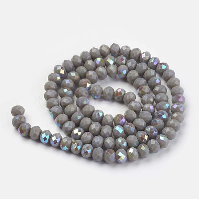 Electroplate Opaque Solid Color Glass Beads Strands EGLA-A034-P10mm-L13-1