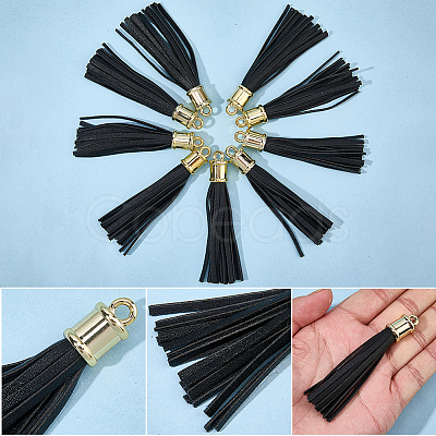18Pcs PU Imitation Leather Tassel Pendants FIND-CL0001-71A-1