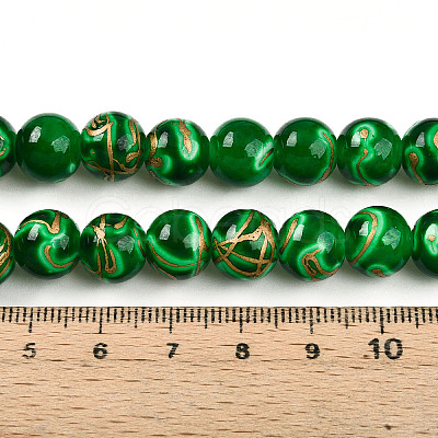 Baking Paint Glass Beads Strands DGLA-N010-10mm-04-1