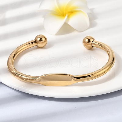 304 Stainless Steel Cuff Bangles BJEW-D408-31G-1