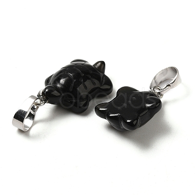 Natural Obsidian Pendants G-F758-A08-P-1