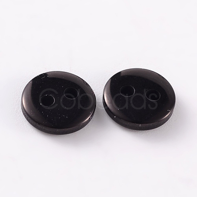 2-Hole Flat Round Resin Sewing Buttons for Costume Design BUTT-E119-14L-13-1