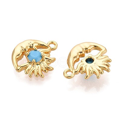 Brass Micro Pave Cubic Zirconia Charms KK-N263-94B-G-1