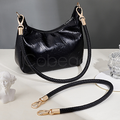 Imitation Leather Braided Round Cord Bag Handles with Zinc Alloy Clasps FIND-WH0126-941A-01-1