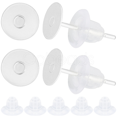 200Pcs 304 Stainless Steel Stud Earring Findings STAS-BBC0004-85C-1