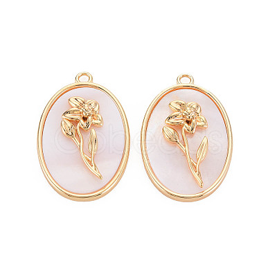 Brass Birth Floral Pendants KK-S364-293-1