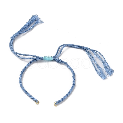 Braided Cotton Cord Bracelet Making MAK-L043-02G-04-1