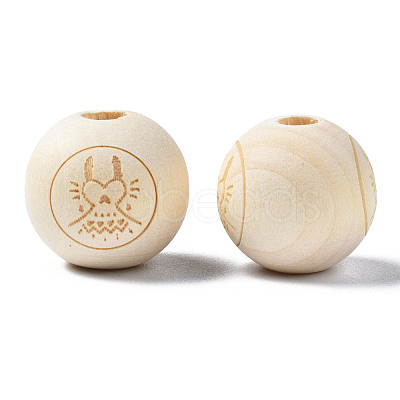 Unfinished Natural Wood European Beads WOOD-S045-148-1