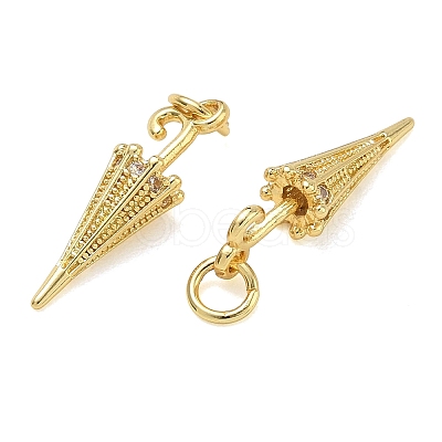 Brass Micro Pave Clear Cubic Zirconia Pendants KK-CBAD9DF-08G-1