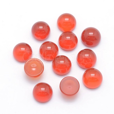 Natural Carnelian Cabochons G-P393-R03-6mm-1