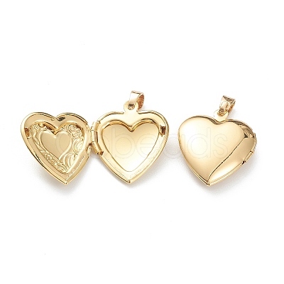 Brass Locket Pendants X-KK-P199-16G-1