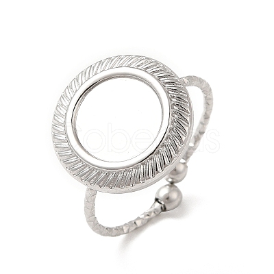 Non-Tarnish 304 Stainless Steel Open Cuff Ring Component LS-STAS-E180-09P-1