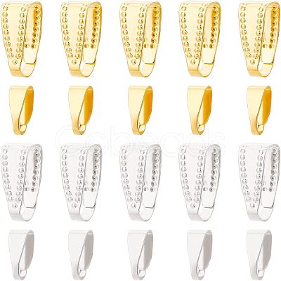 400Pcs 4 Style Brass Snap on Bails KK-FH0003-47-1