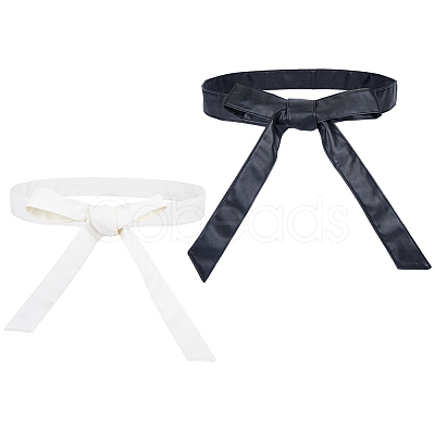 2Pcs 2 Colors PU Leather Wrap Belts for Coat AJEW-CL0005-21A-1