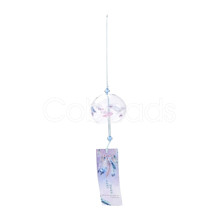 Japanese Wind Chimes Glass Wind Bells Handmade Pendants for Birthday Gift and Home Decors HJEW-WH0017-04-1
