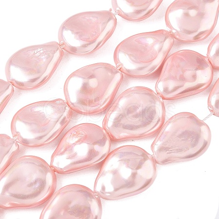 Electroplate Opaque Glass Imitation Pearl Strands EGLA-D302-02C-1