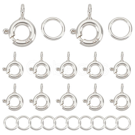 12Pcs 925 Sterling Silver Spring Ring Clasps STER-CN0001-21-1
