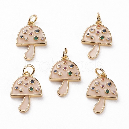 Brass Micro Pave Colorful Cubic Zirconia Pendants LS-KK-C100-09G-1