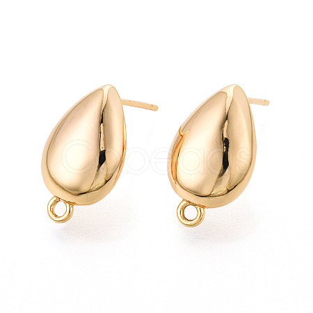 Brass Stud Earring Findings KK-N263-16G-1