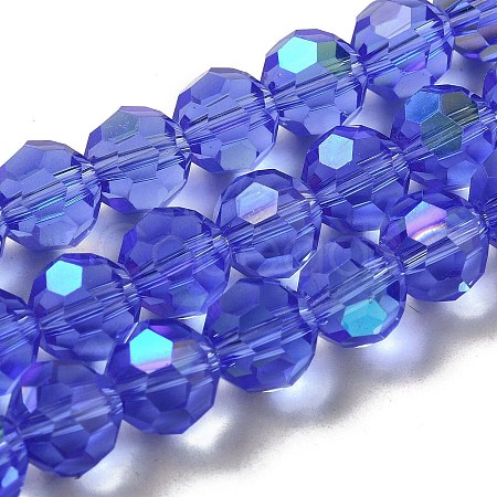 Electroplate Transparent Glass Beads Strands EGLA-A035-T10mm-L14-1