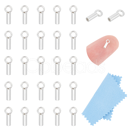 30Pcs 925 Sterling Silver Cord Ends STER-UN0001-35-1