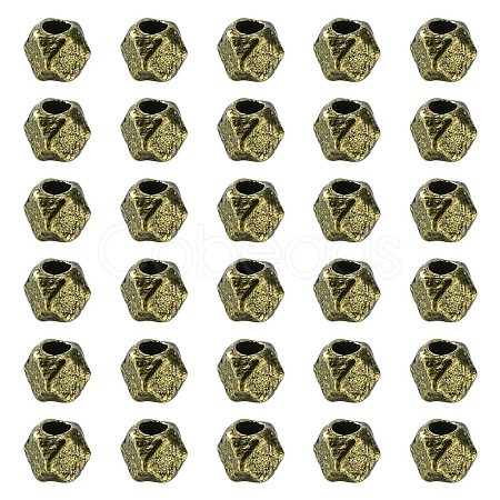 Polyhedron Tibetan Style Alloy Finding Beads FIND-YW0004-25AB-1